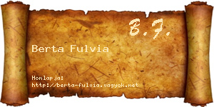 Berta Fulvia névjegykártya